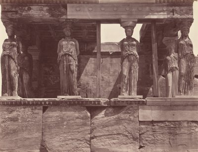 Karyatiderne ved Erechtheion-templet - Athen af Félix Bonfils