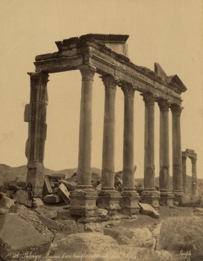 Kolonnade og resterne af templet i Palmyra, Syrien af Félix Bonfils