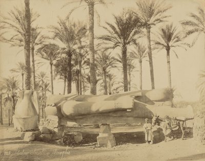 Kolossal klassisk statue i Memphis (Senwosret III) af Félix Bonfils