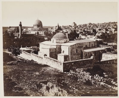 Sankt Annas Kirke, samlet udsigt over Jerusalem #255 af Félix Bonfils