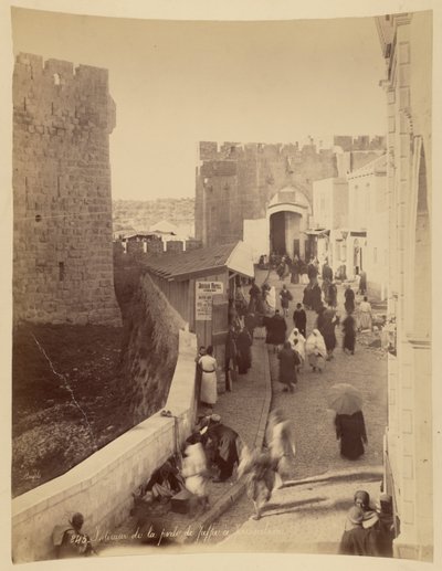 Indersiden af Jaffa-porten i Jerusalem af Félix Bonfils