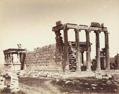 Erecteions tempel på Akropolis i Athen af Félix Bonfils