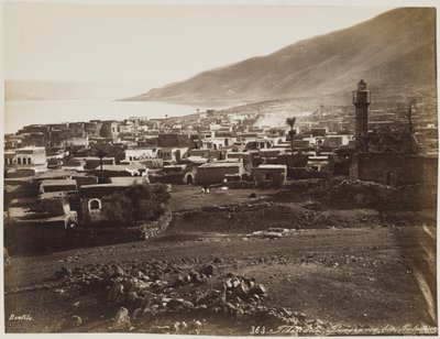 Tiberias, Panorama Lae Palestine nr. 363 af Félix Bonfils
