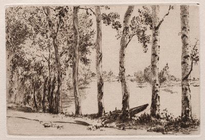 Aspens på Seinebredden. af Felix Bracquemond