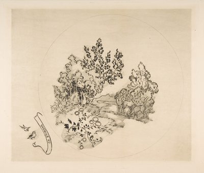 Decoration for a Plate: A Stream, 1870. dani af Felix Bracquemond