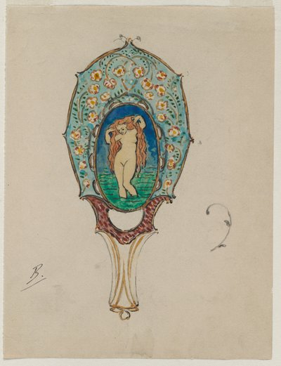 Design til et håndspejl af Felix Bracquemond