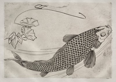 Middagsservice Rousseau-service: Stor fisk i japansk stil nr. 19, 1866. af Felix Bracquemond