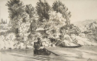 Fisker med net, 1868. af Felix Bracquemond