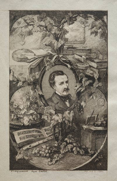 Frontispice for nye værker af Champfleury, The Friends of Nature: Portrait of Champfleury, 1859. af Felix Bracquemond