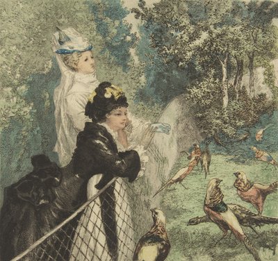 I Zoologisk Have, ca. 1873. af Felix Bracquemond