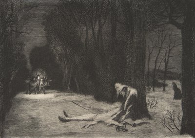Matamores død, kaptajn Fracasse, 1864. af Felix Bracquemond