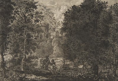 Flammen er tæt på ilden, omkring 1853-5. af Felix Bracquemond