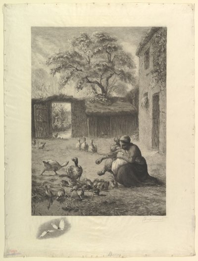 Forår, efter en pastel af Millet, 1888. af Felix Bracquemond