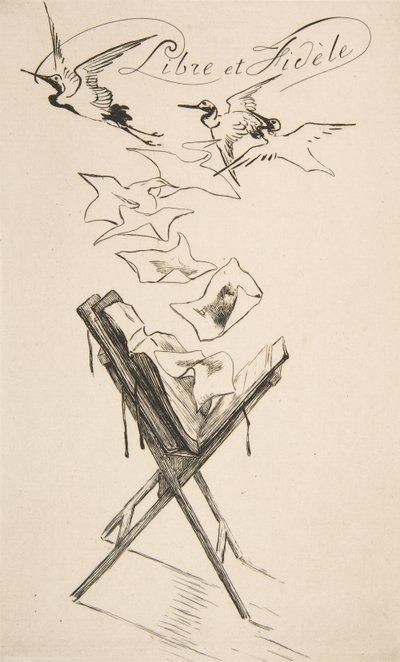 Fri og trofast, 1878. af Felix Bracquemond