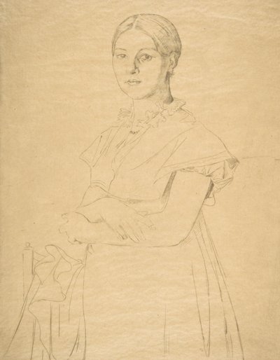 Madame Granger, efter Ingres, 1867. af Felix Bracquemond