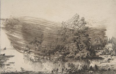 Bondehus ved bredden af ​​Oise, 1868. af Felix Bracquemond