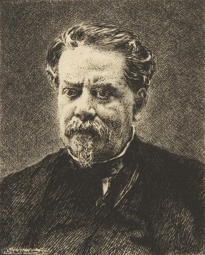 Portræt af Benjamin Fillon, 1876. af Felix Bracquemond