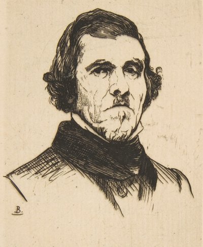 Portræt af Eugene Delacroix, 1863. af Felix Bracquemond