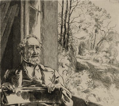 Portræt af Jacob Meyer-Heine af Felix Bracquemond