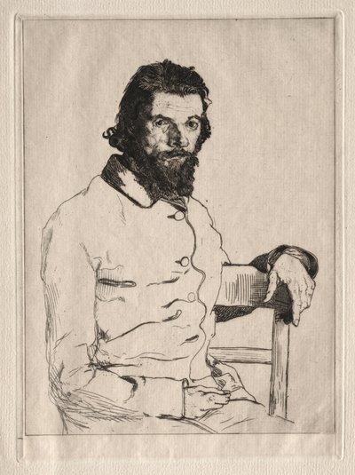 Portræt af Meryon, siddende af Felix Bracquemond