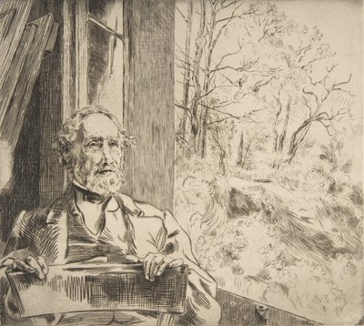 Portræt af Meyer-Heine, 1872. af Felix Bracquemond
