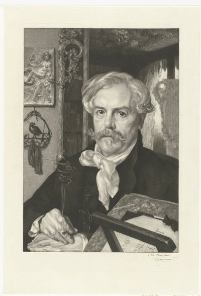 Portræt af forfatteren Edmond de Goncourt Portræt af Edmond de Goncourt af Felix Bracquemond