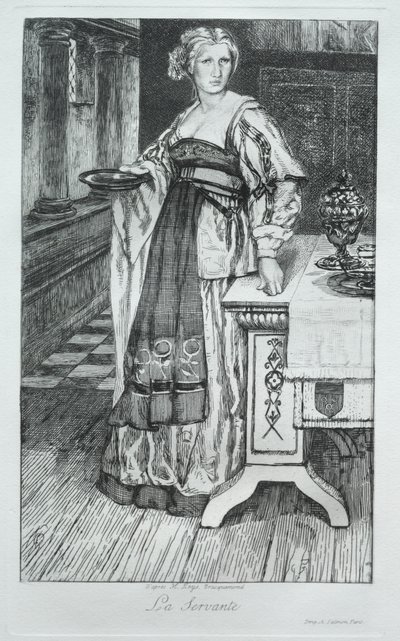 Tjenestepigen, efter H. Leys af Felix Bracquemond