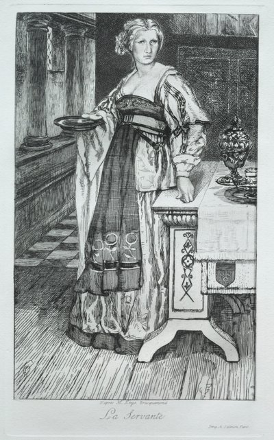 Tjeneren, efter H. Leys, 1868. af Felix Bracquemond