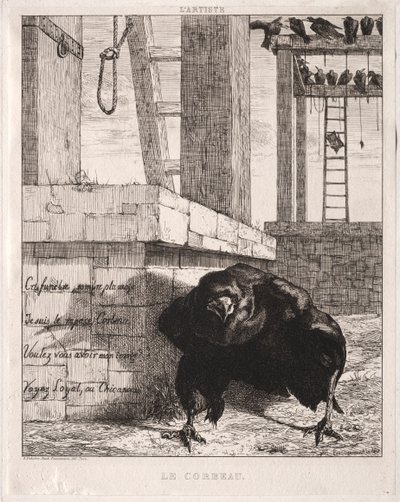 Ravnen, 1854. af Felix Bracquemond