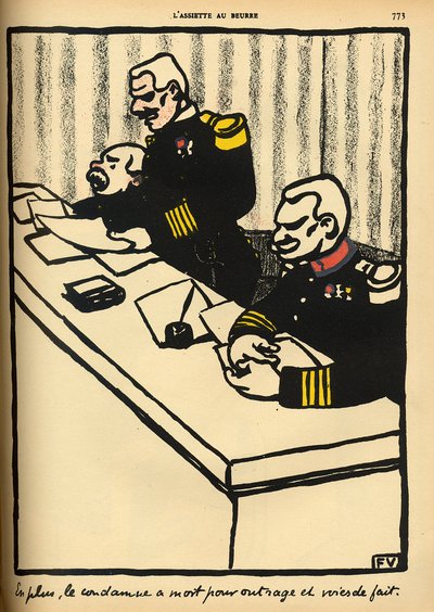 En militærdomstol udtaler en dødsdom fra 
