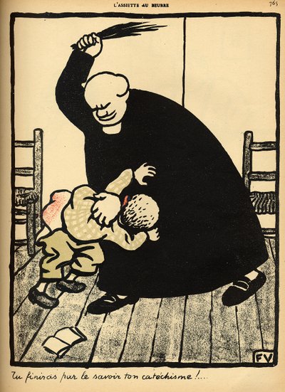 En præst slår en dreng fra 