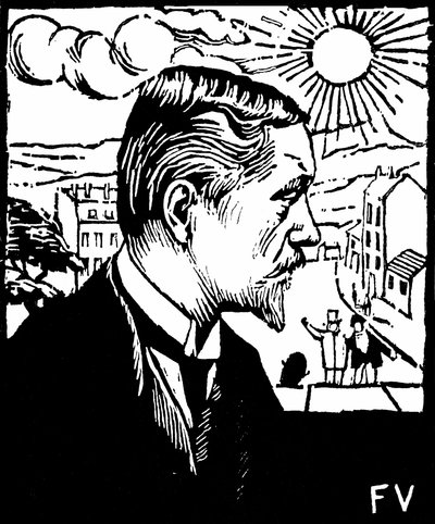 Selvportræt. Træsnit af Felix Edouard Vallotton (1865-1925), ca. 1890. Privat samling. af Felix Edouard Vallotton