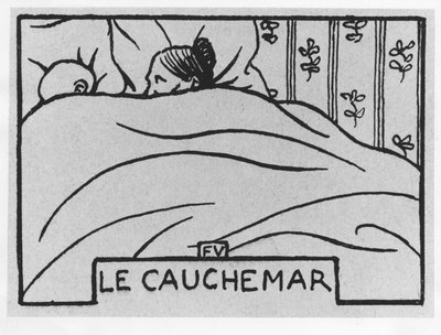 Gulerodshoved: "mareridtet", skrevet af Jules Renard, red. Flammarion (illustration) af Felix Edouard Vallotton