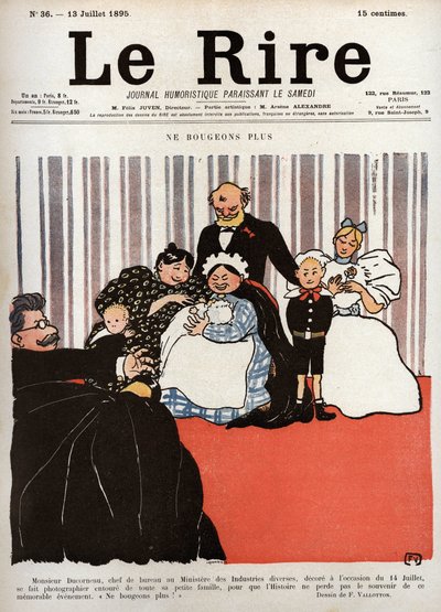 Forside af avisen "" Le Rire"", nr. 36, 13. juli 1895: "" Lad os ikke bevæge os mere" af Felix Edouard Vallotton