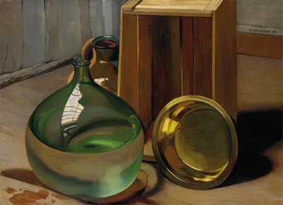 Demijohn og kasse, 1925 af Felix Edouard Vallotton
