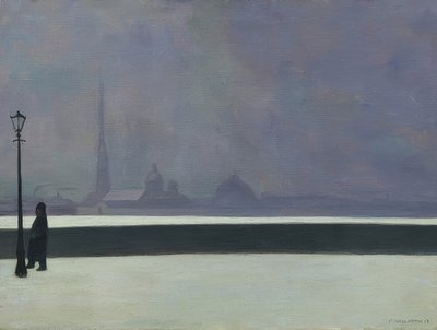 Newa, lystågen (La Néva, brume légère). 1913 af Felix Edouard Vallotton