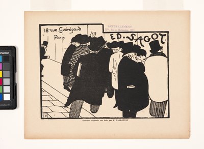 Ed Sagot--Lovers Of Prints (træbloktryk) af Felix Edouard Vallotton