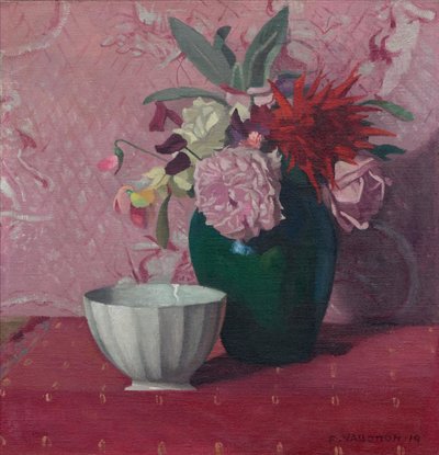 Grøn vase og hvid skål, 1919. af Felix Edouard Vallotton
