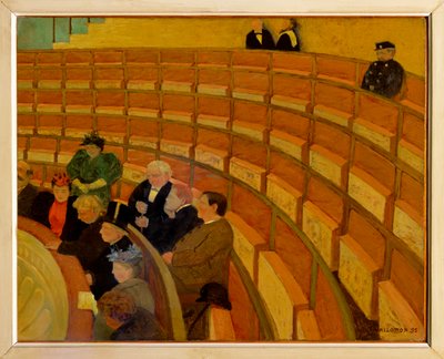 La troisieme galerie au Theatre du Chatelet - Det tredje galleri på Theatre du Chatelet ... (maleri på lærred) af Felix Edouard Vallotton