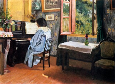 Dame ved klaveret, 1904. af Felix Edouard Vallotton
