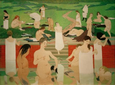 Badet sommeraften af Felix Edouard Vallotton