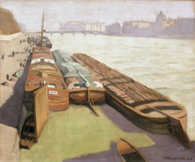 Shoppere på bredden af Seinen af Felix Edouard Vallotton