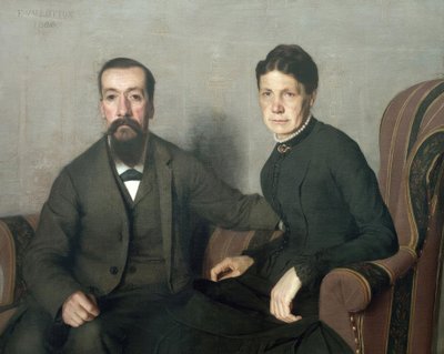 Portræt af kunstnerens forældre af Felix Edouard Vallotton