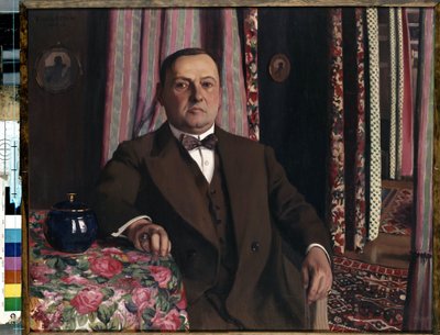 ""Portræt af kunstsamleren Georges (Georgy Emmanuilovich) Haasen"" Maleri af Felix Vallotton (1865-1925) 1913 Nabis Dim. 81,7x100,5 cm Eremitagemuseet, Sankt Petersborg, Rusland. af Felix Edouard Vallotton
