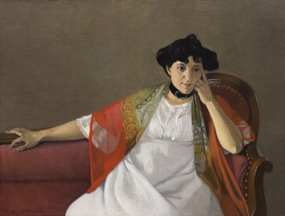 Portræt af kunstnerens kone, Gabrielle Vallotton, 1905. af Felix Edouard Vallotton