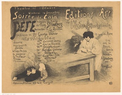 Program for en gallaforestilling af Le Père, en tragedie af August Strindberg i Théâtre de l