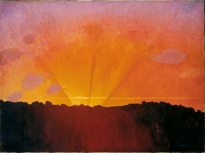 Solnedgang, Orange himmel, 1910. af Felix Edouard Vallotton