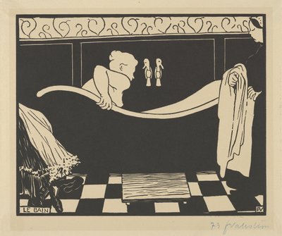 The Bath (Le Bain), 1894 (træsnit på cremevævet papir) af Felix Edouard Vallotton