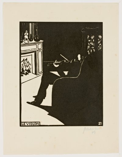 Violinen, fra serien "Musikinstrumenter", 1896-97 af Felix Edouard Vallotton