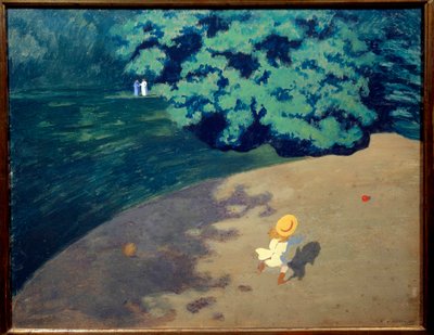 Bolden eller hjørneparken med børn, der spiller bold Maleri af Felix Vallotton (1865-1925) 1899 Søn. 0,48 x 0,61m Paris, musee d
